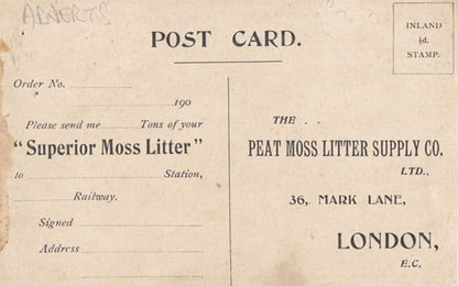 Moss Horse Cattle Manure Sheep Farm Litter Antique London Advertising Postcard