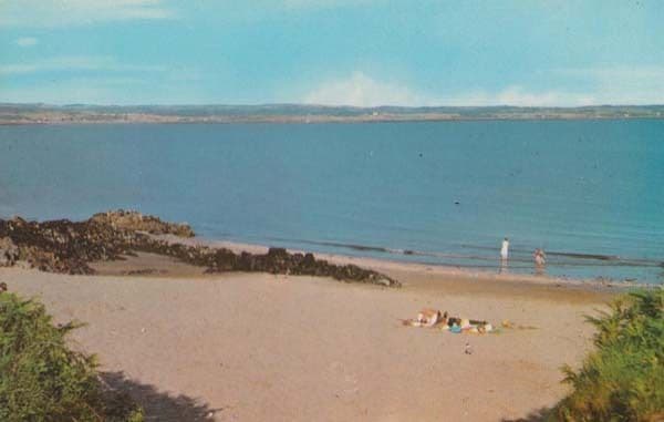 Mossyard Bay Nr Caravan Site Deserted Beach Chairs 1970s Scottish Postcard