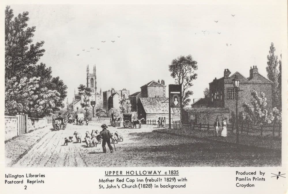 Mother Red Cap Inn Pub Islington London Victorian Painting Postcard