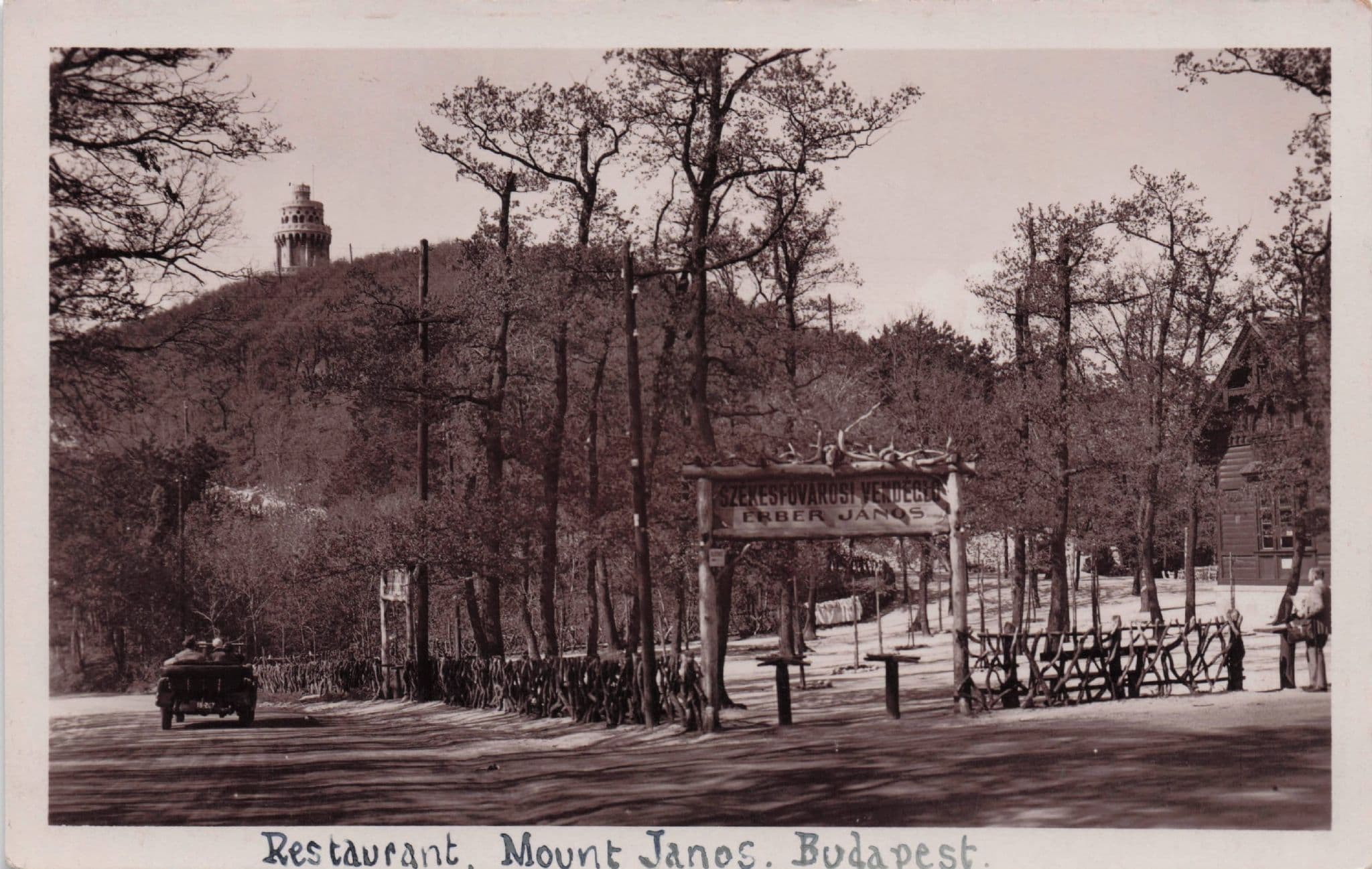 Mount Janos Restaurant Budapest Hungary Real Photo Old Rare Postcard