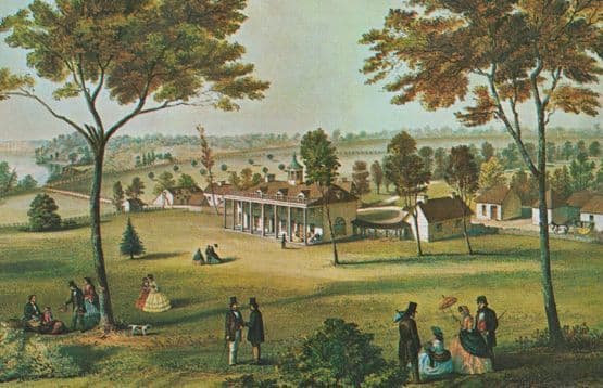 Mount Vernon From The East Kern Victorian 1822 Painting Lithograph USA Postcard