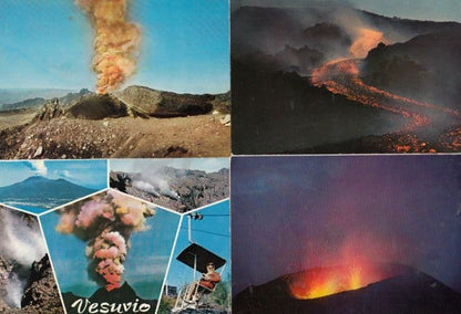 Mount Vesuvius Volcano 4x Italy Cards incl WW2 Eruption Postcard s & Postmark s