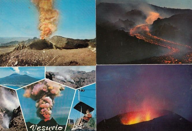 Mount Vesuvius Volcano 4x Italy Cards incl WW2 Eruption Postcard s & Postmark s
