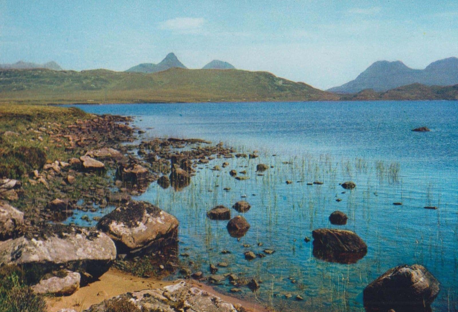 Mountain Panorama North West Ross From Loch Owskeich 1970s Postcard