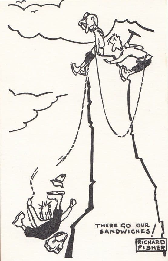 Mountain Rock Climbing Richard Fisher Mountaineering Comic Humour Postcard 5