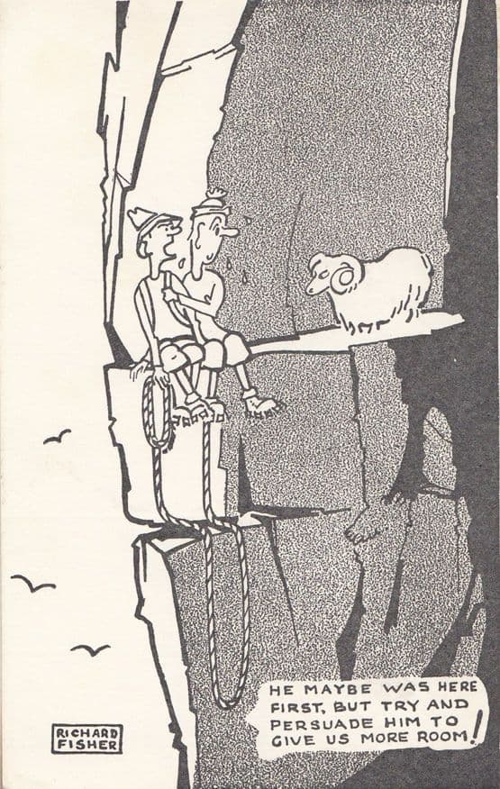 Mountain Rock Climbing Richard Fisher Mountaineering Comic Humour Postcard 8