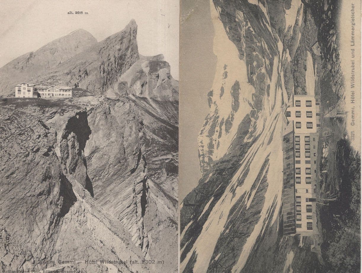 Mountains For Rock Climbing Hotel Gemmi Wildstrubel 2x Swiss Postcard s