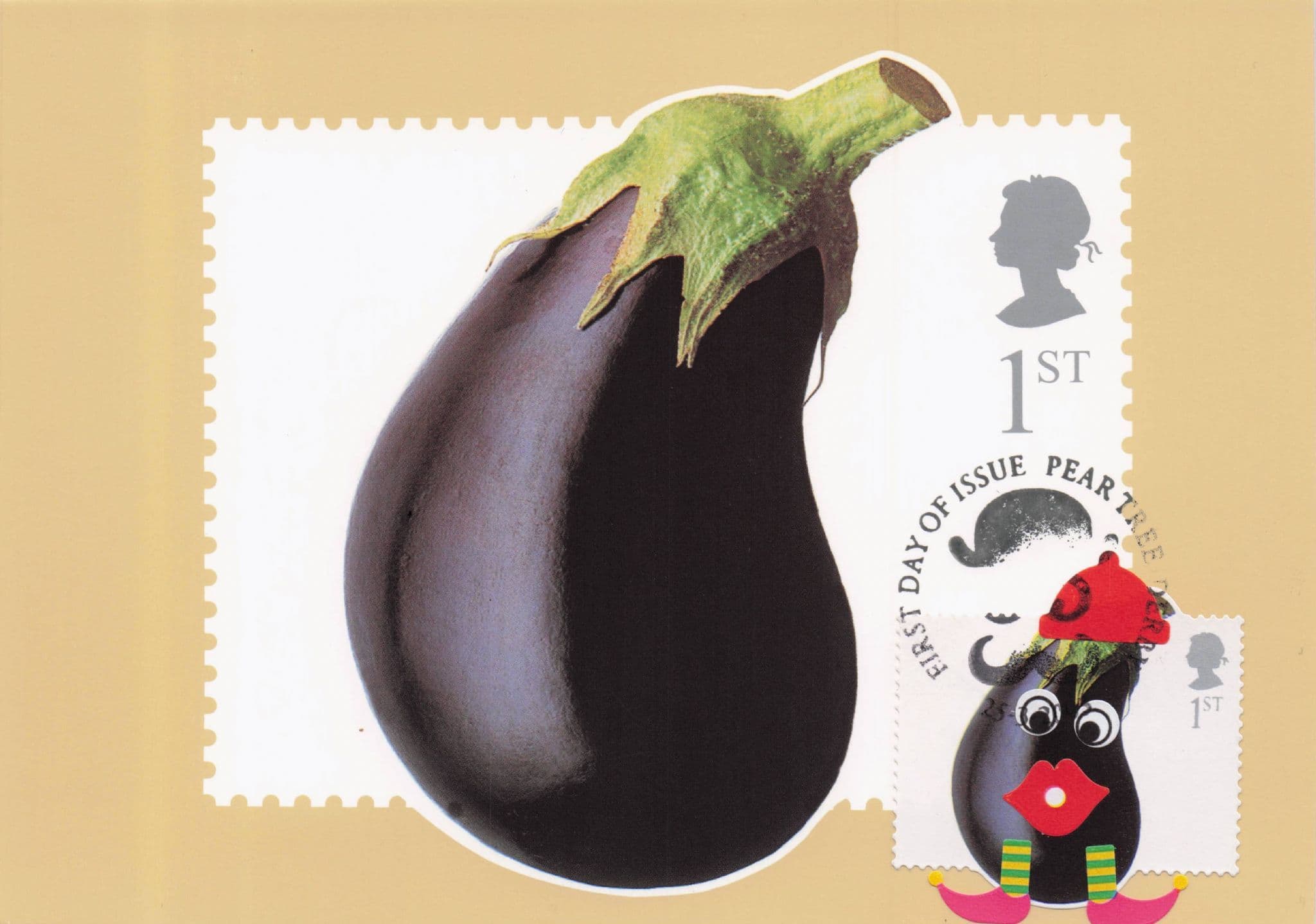 Mr Aubergine Man Comic Vegetable Royal Mail FDC Postcard