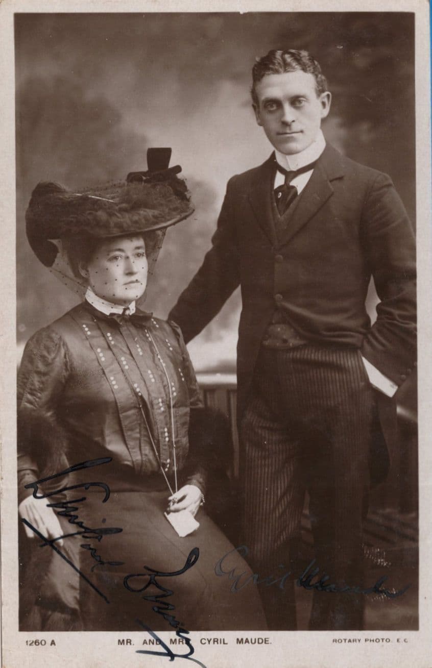 Mr Cyril & Mrs Winifred Maude Rare DOUBLE Hand Signed Real Photo Postcard