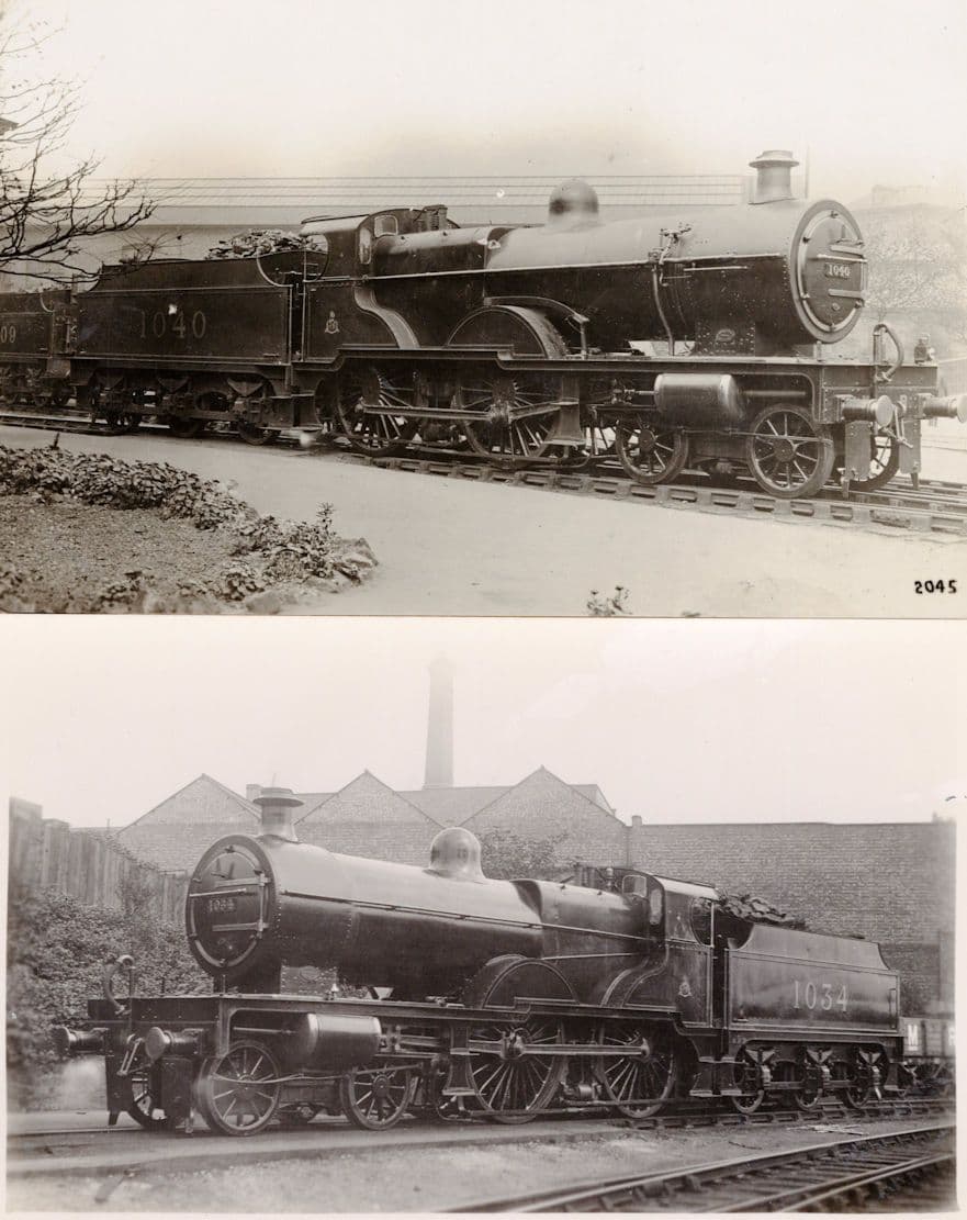 MR Midland Railways 1034 & 1040 Train Railway 2x Old RPC Postcard s