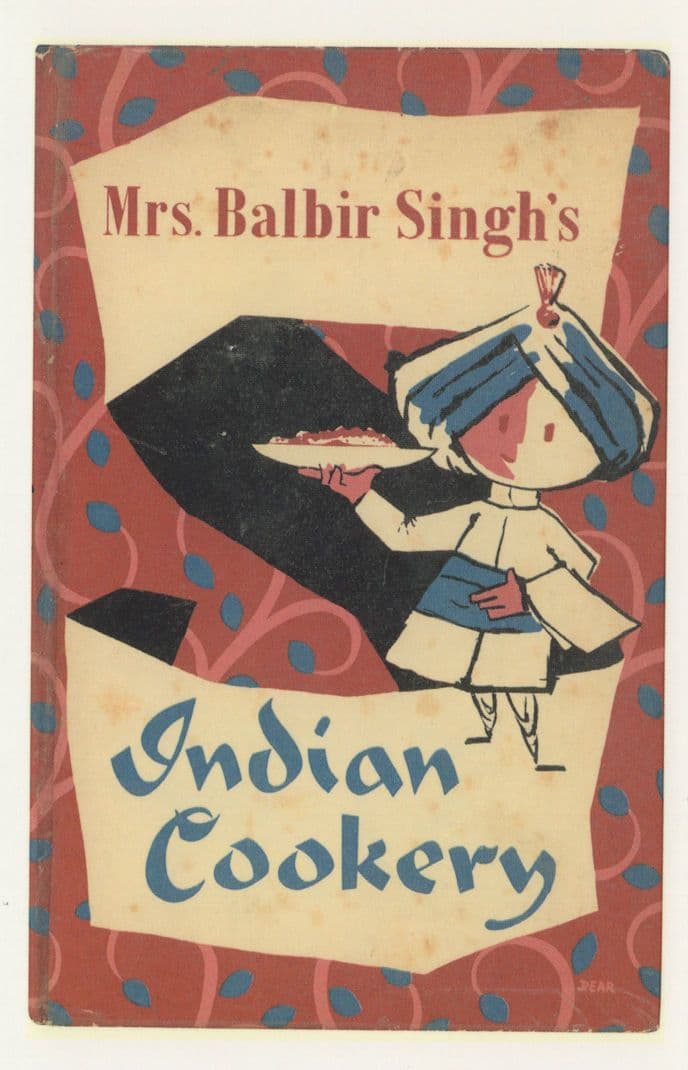 Mrs Balbir Singh's Indian Food Cookery 1961 Book Postcard