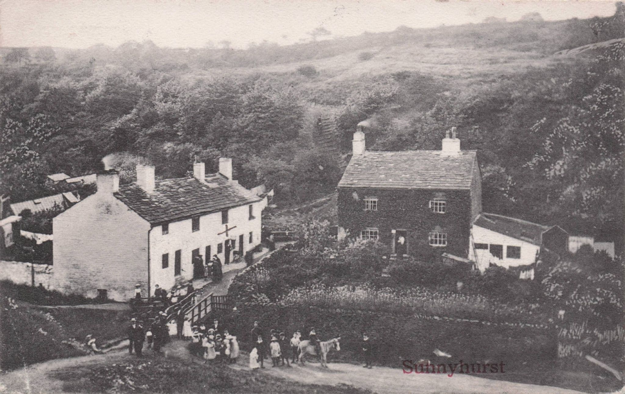 Mrs Binns Cottage at Sunnyhurst Lancashire Rare Old Postcard
