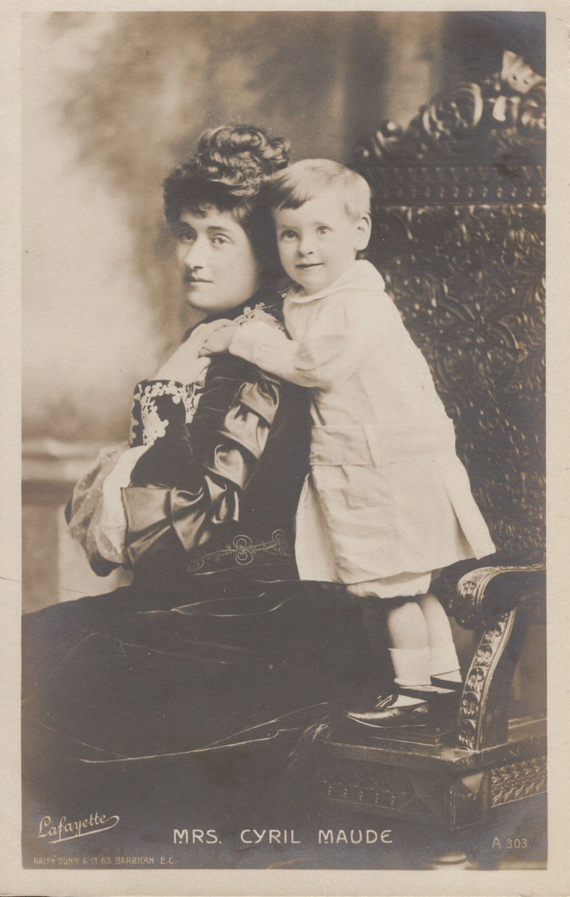 Mrs Cyril Maude & Child Old Postcard