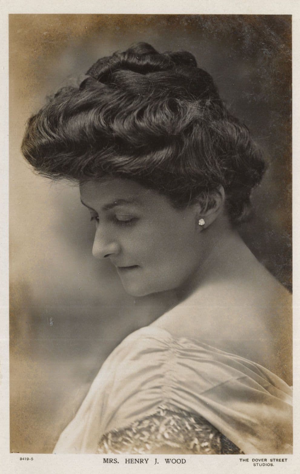 Mrs Henry Wood Dover Studios Rare Portrait Real Photo Postcard
