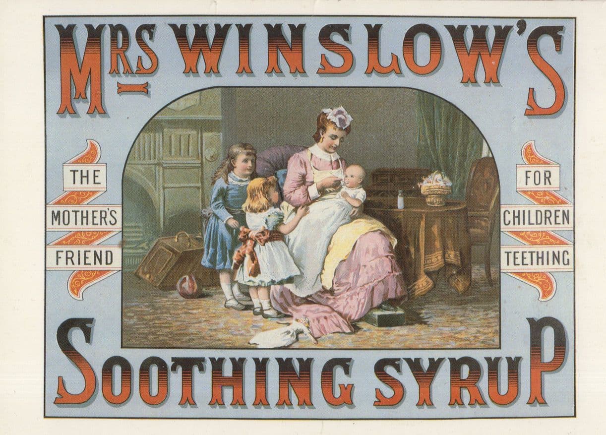 Mrs Winslows Soothing Syrup Teething Remedy Advertising Postcard