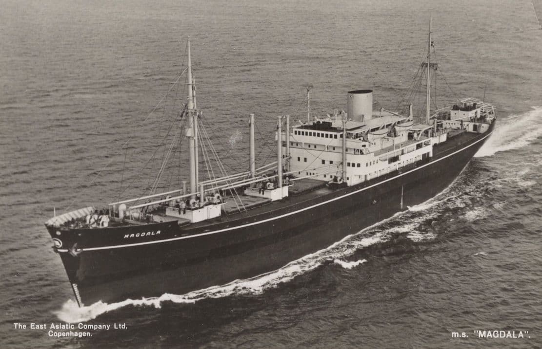 MS Magdala Rare Denmark Ship East Asiatic Company Postcard