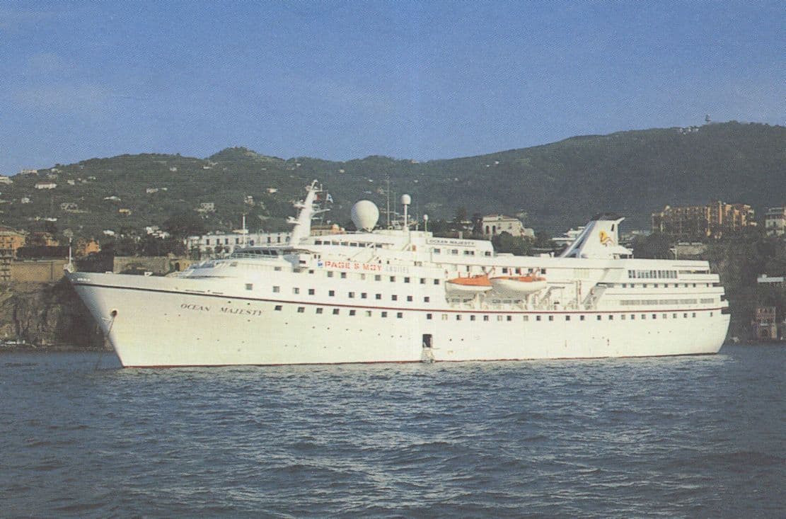 MS Ocean Majesty Page & Moy Cruise Ship Lines Advertising Postcard