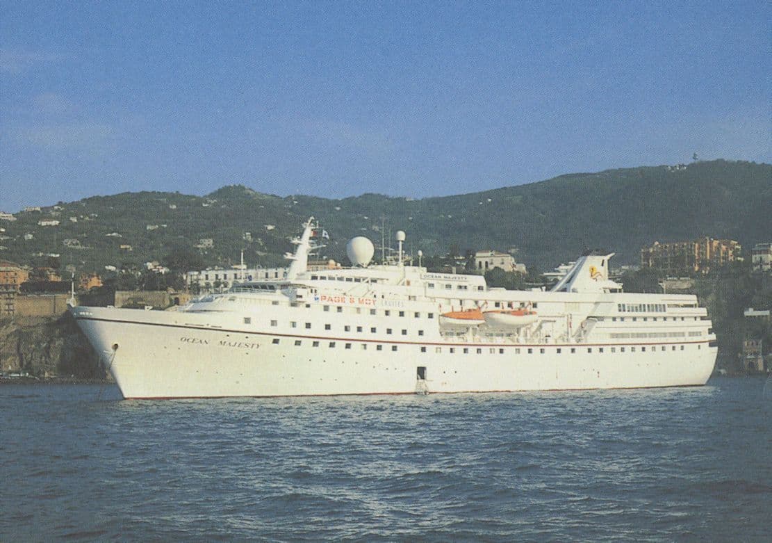 MS Ocean Majesty Page & Moy Cruises Ship Advertising Postcard