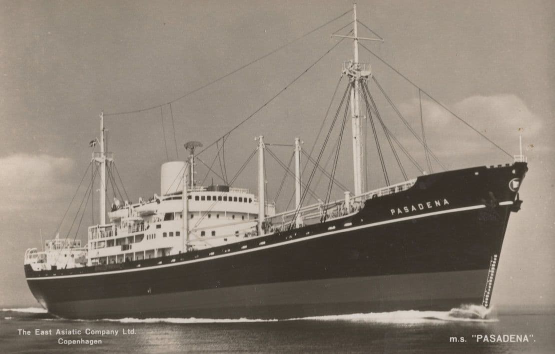 MS Pasadena East Asiatic Denmark Company RPC Ship Postcard