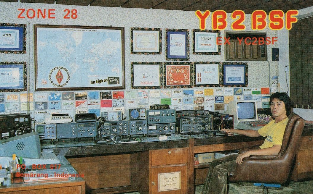 Mt Mount Maryono Indonesia QSL Radio Postcard Card