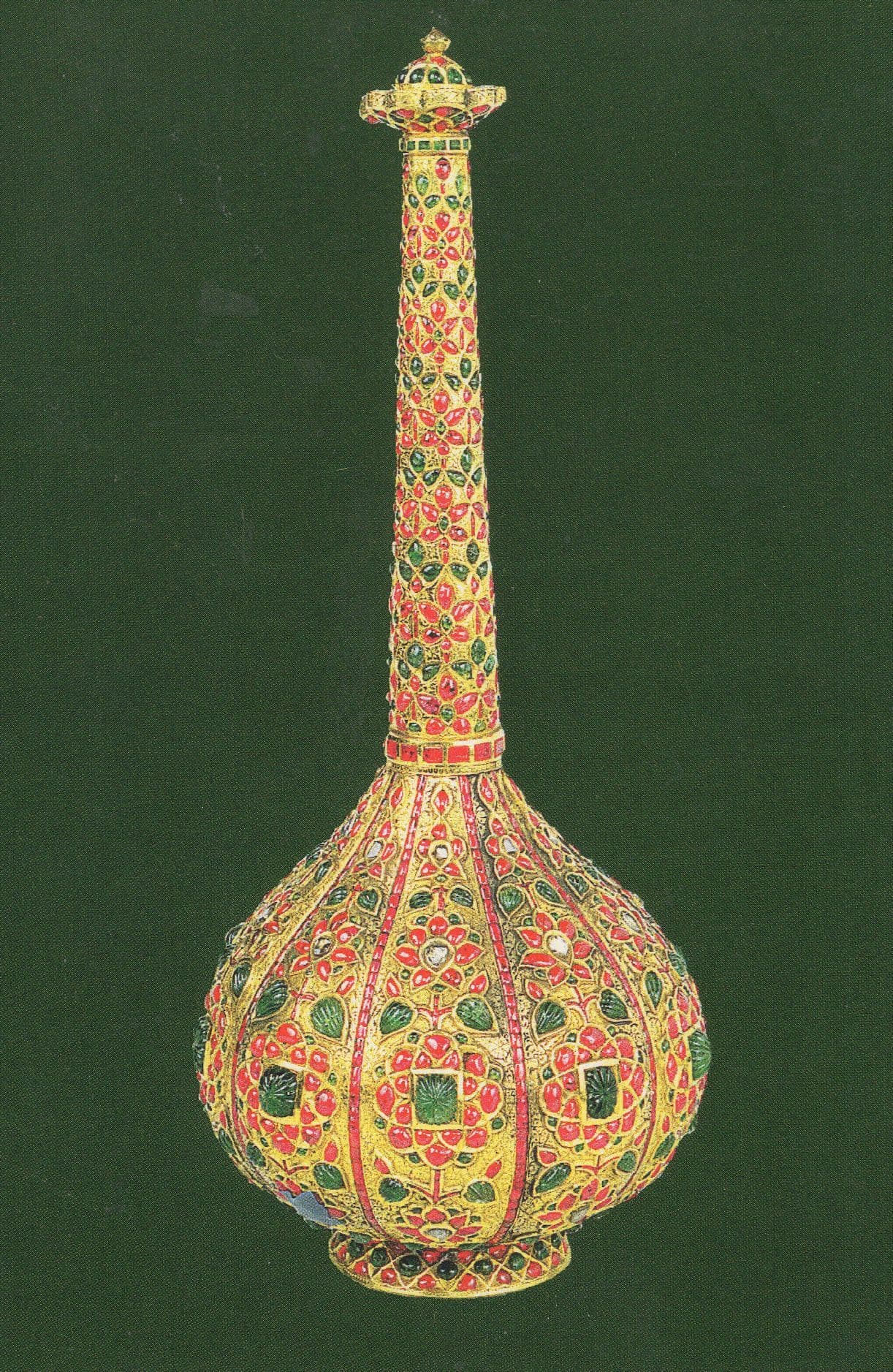 Mughal Antique Indian Mug Gold Emerald Flask 17th Century Postcard