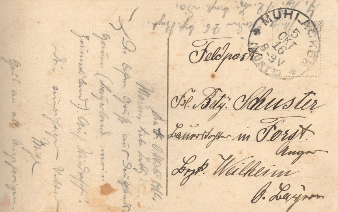 Muhlackeh WW1 German War Children Sent By Soldier Postcard