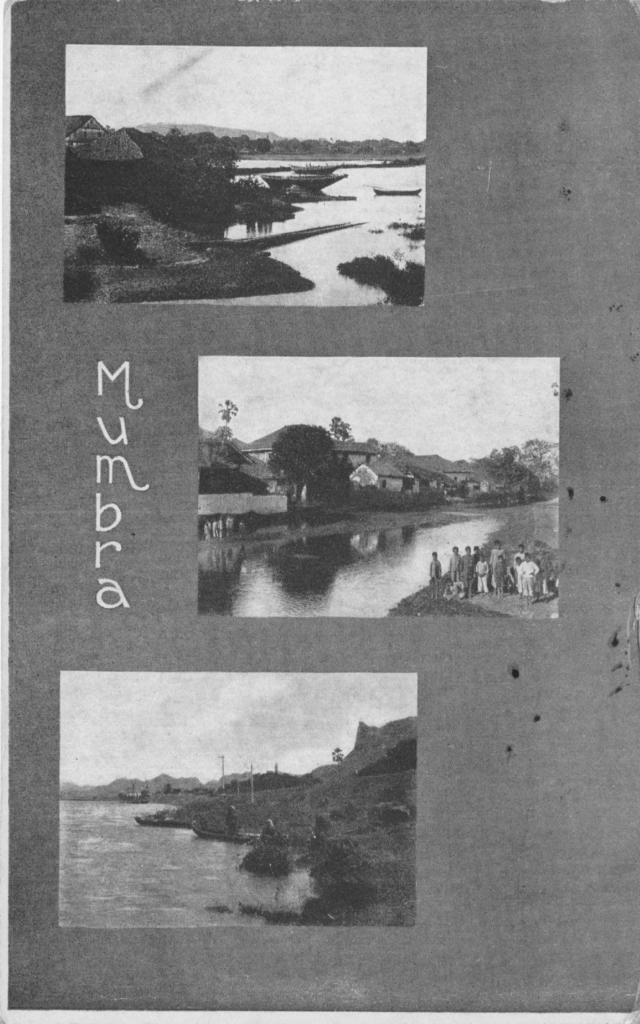 Mumbra Mumbai India River Family Antique Rare Postcard