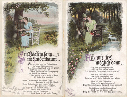 Munchen 2x WW1 Sent By German Soldier Romance 2x War Postcard s