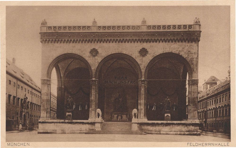 Munchen Felderrnhalle Antique German Postcard
