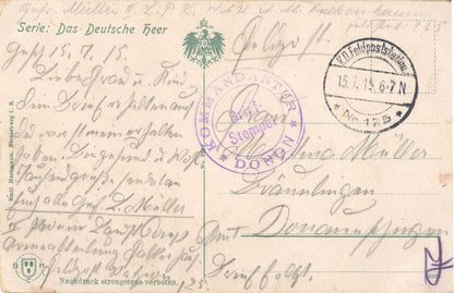 Munchen German Old WW1 Essen Military Train Lady & Soldiers 1916 War Postcard