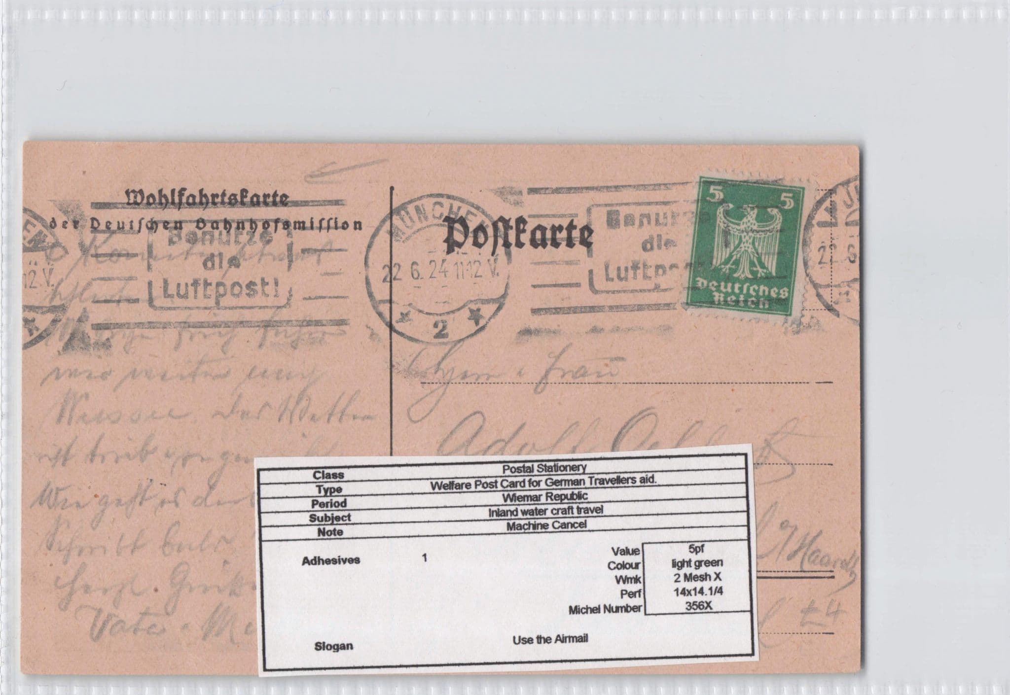 Munchen Inland Water Transport Travel Antique German Postcard