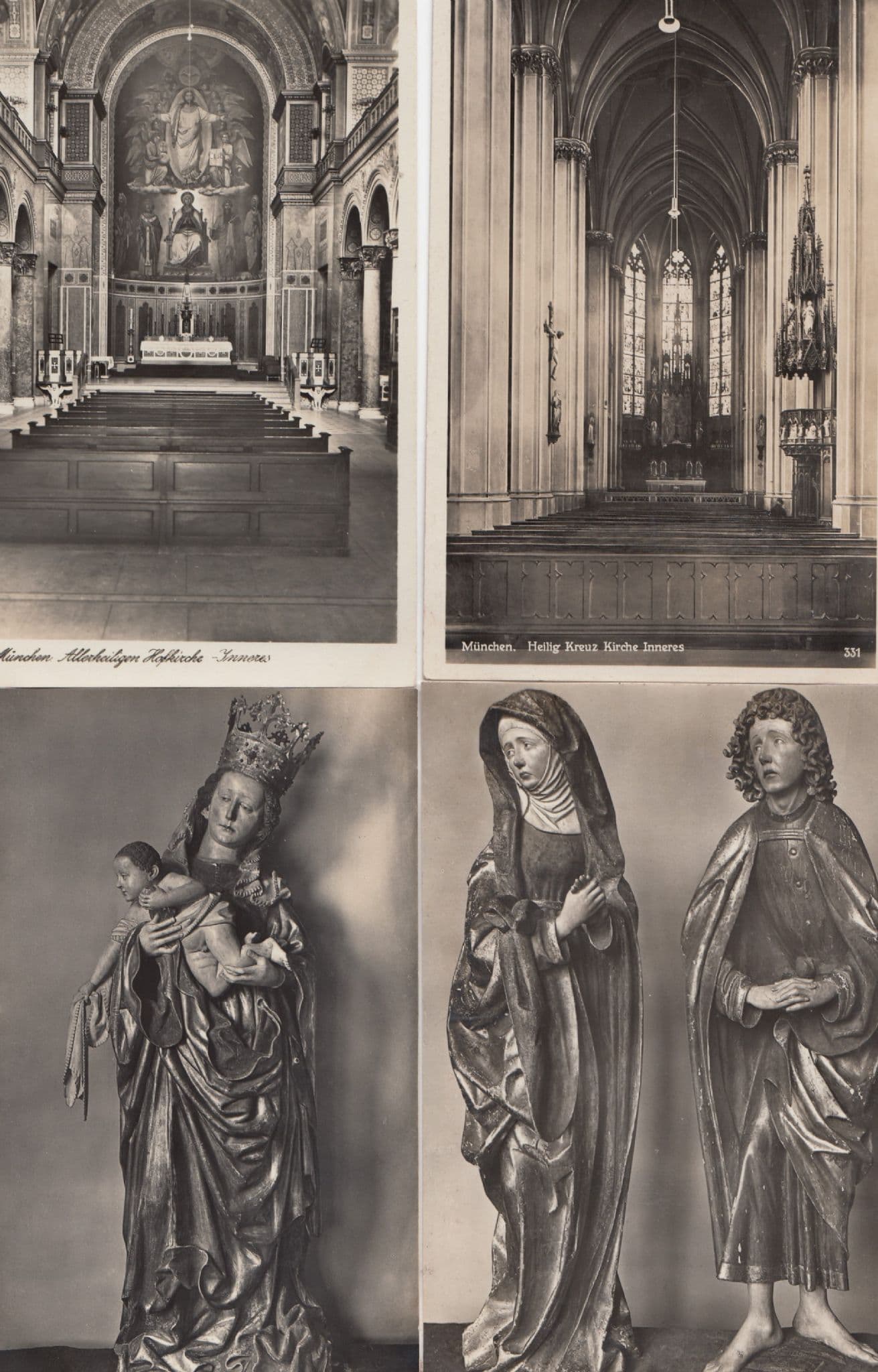 Munchen Maria Statue 4x Real Photo Religious German Postcard s