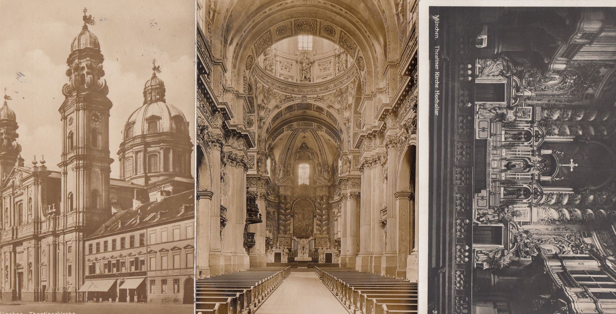 Munchen Theatinekirche 3x German Religious Postcard s