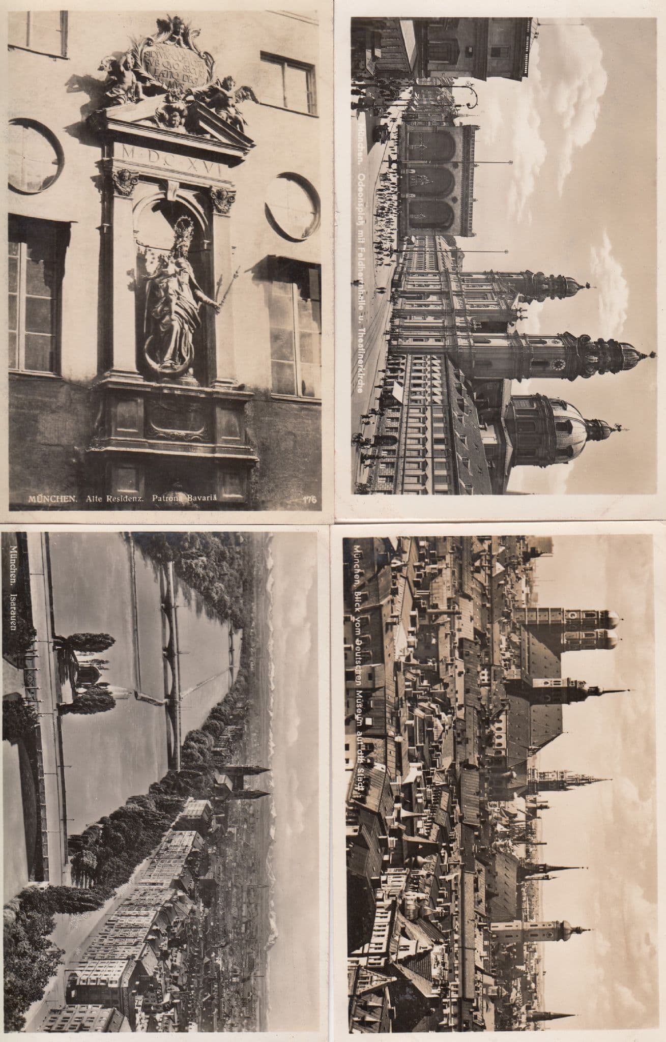 Munchen Theatinerkirche  Panorama Patronia Bavaria 4x Postcard s