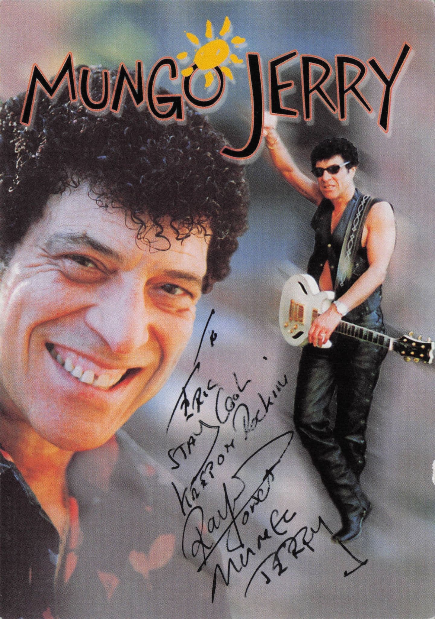 Mungo Jerry 1970s Pop Singer Autograph Hand Signed Fan Club Photo