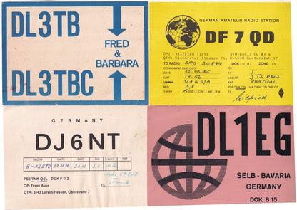 Munich Radeberg Bavaria Drosselweg 4x German QSL Radio Card s