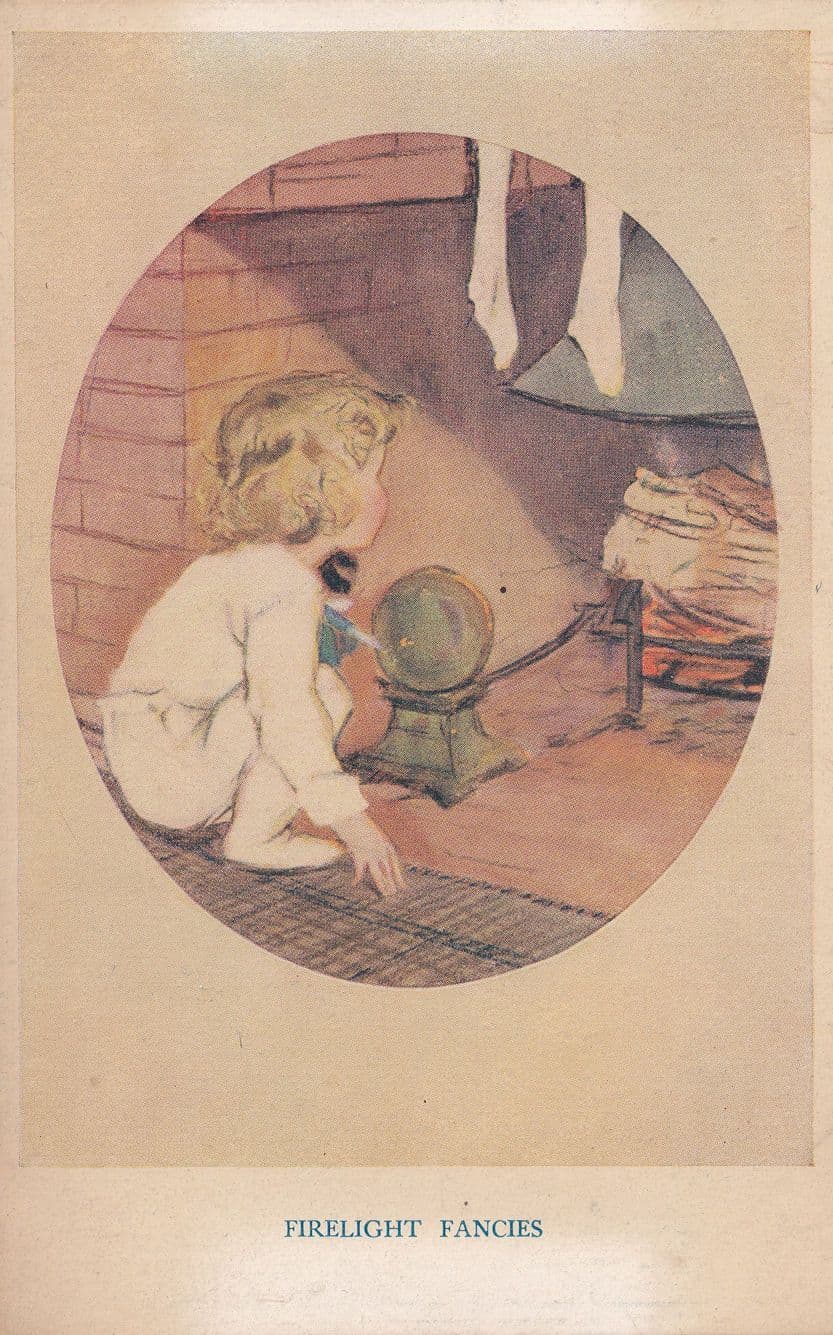 Muriel Dawson Firelight Fancies Toy Soldier Doll Old Postcard