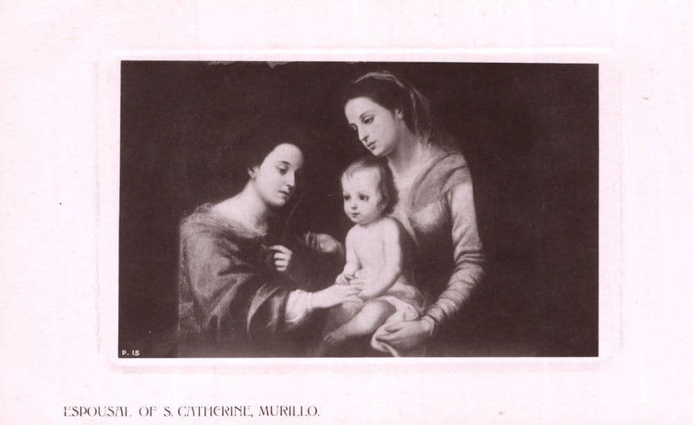 Murillo Saint St Catherine Spanish Rotary Sunk Plate Spain Painting RPC Postcard