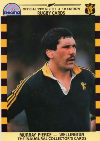 Murray Pierce Wellington NZ Rugby Team 1991 Hand Signed Card Photo