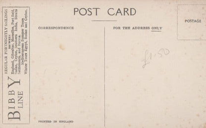MV Cheshire Antique Bibby Line Advertising Ship Liner Postcard