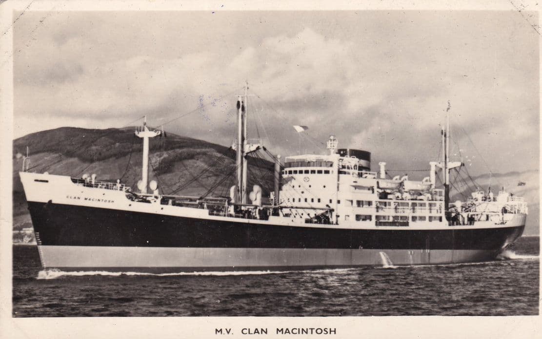 MV Clan Macintosh Scottish Scotland Line Ship Plain Back Postcard Photo