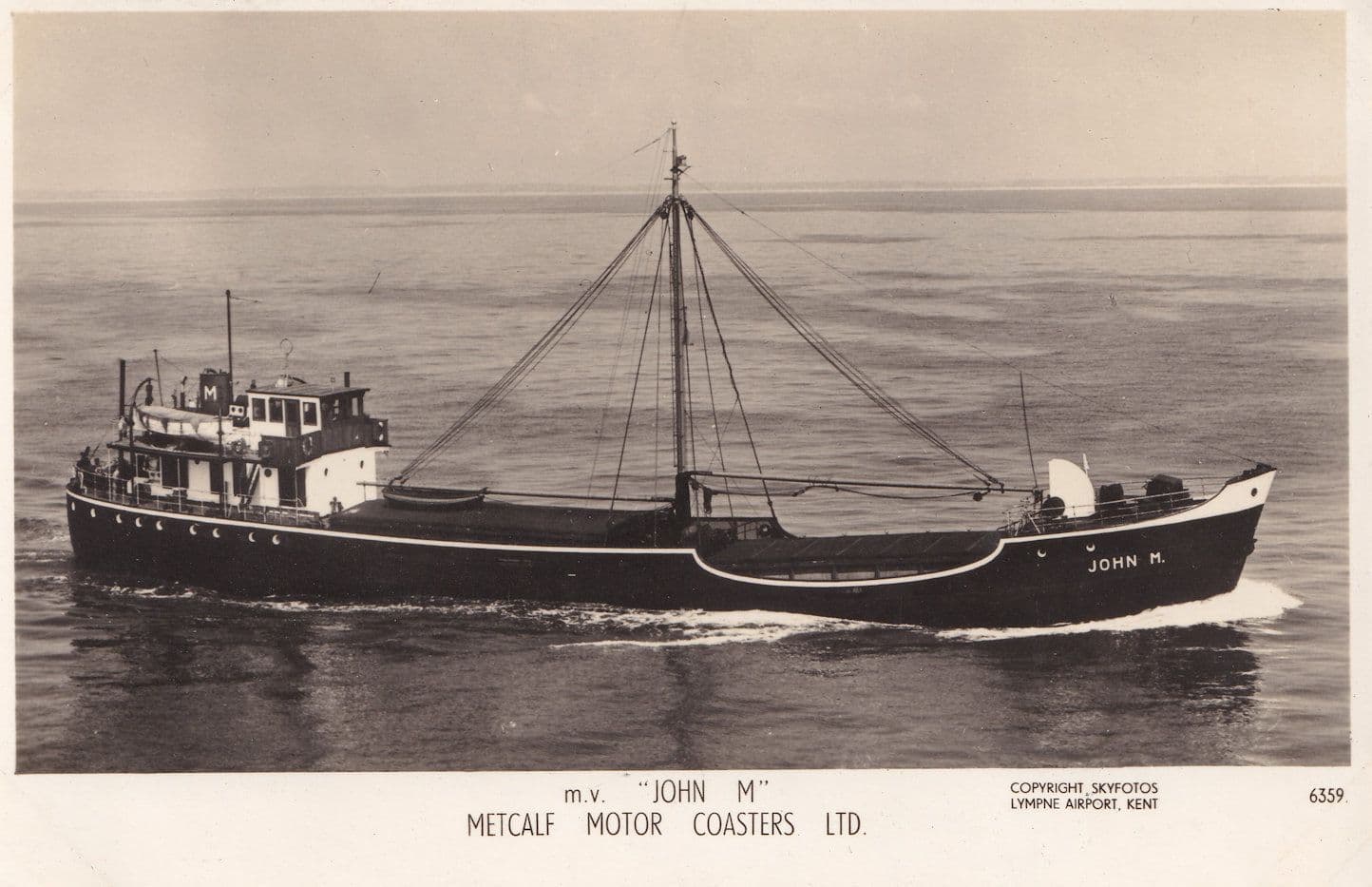 MV John Ship Metcalf Motor Coasters Ltd Real Photo Postcard