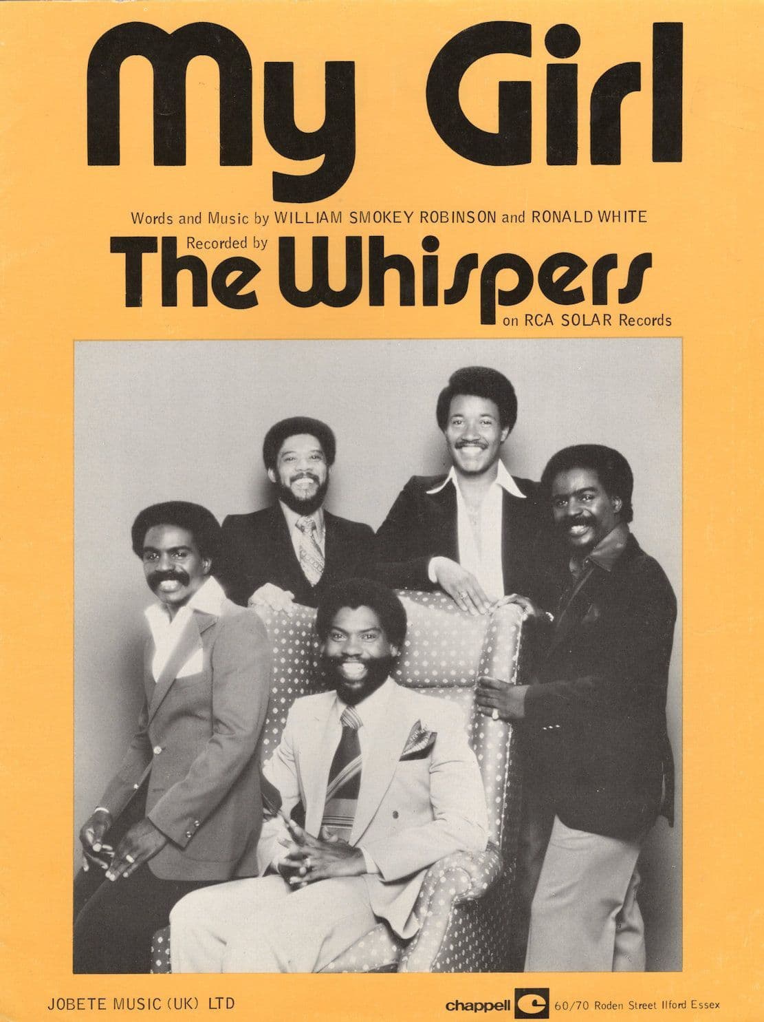 My Girl The Whispers Smokey Robinson 1970s Soul Sheet Music