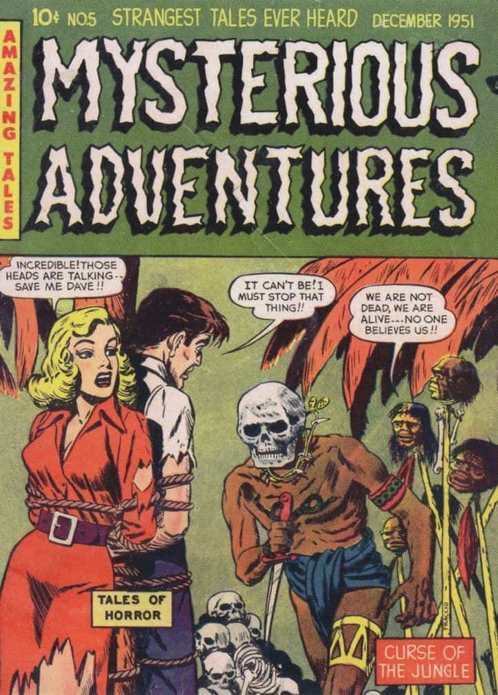 Mysterious Adventures 1950s Comic Book Cannibal Horror Postcard