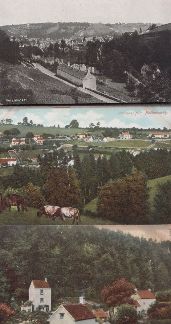 Nailsworth Rockness Hill Hartley Bridge Aerial 3x Vintage Postcard