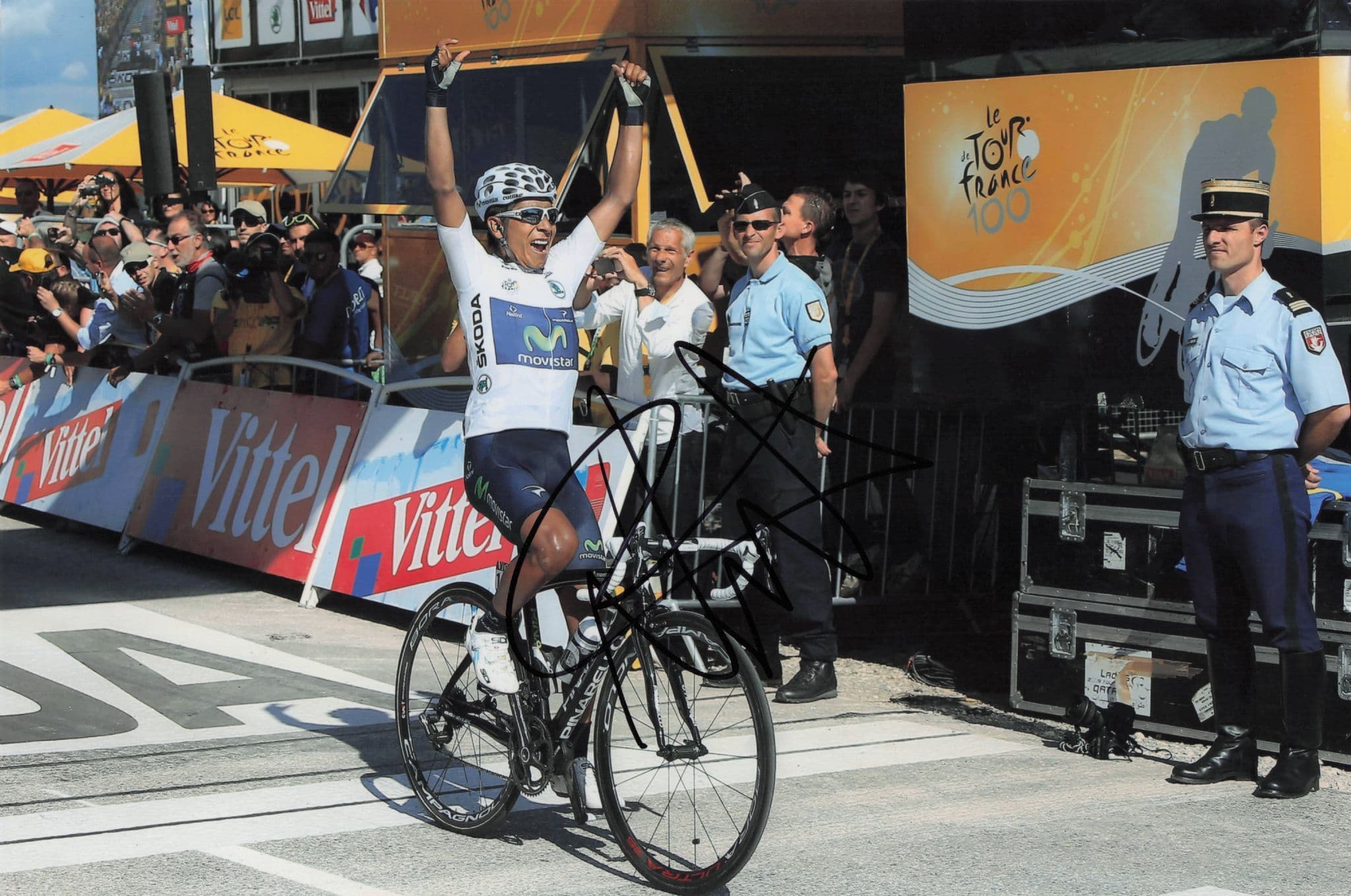 Nairo Quintana Columbia Cycling 2013 Tour De France 12x8 Hand Signed Photo