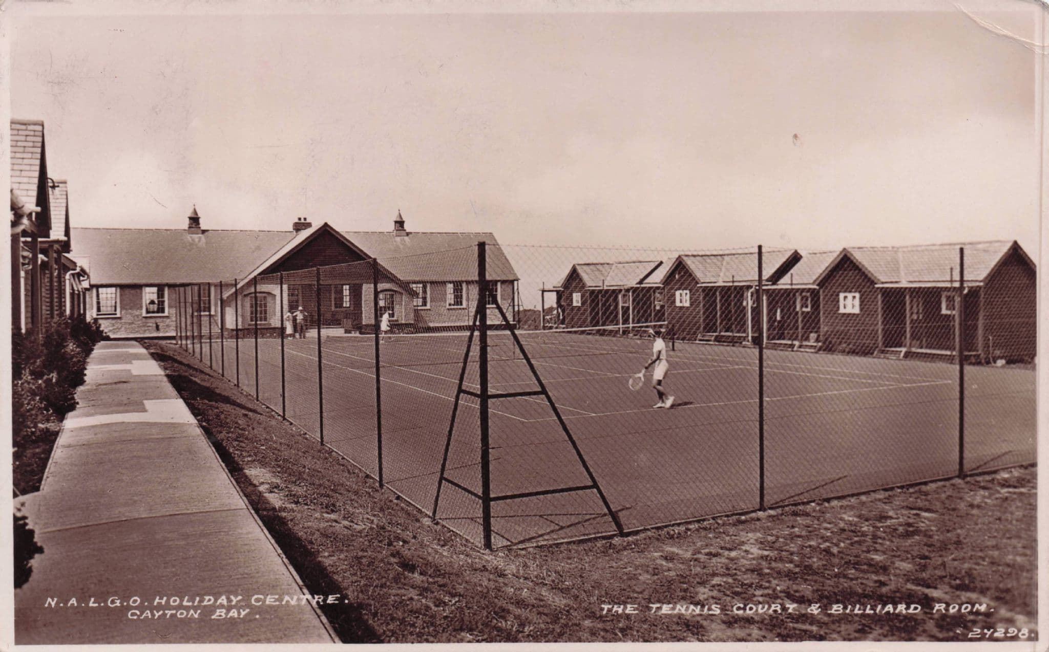 NALGO Tennis Courts Cayton Bay Holiday Park Scarborough Old Postcard