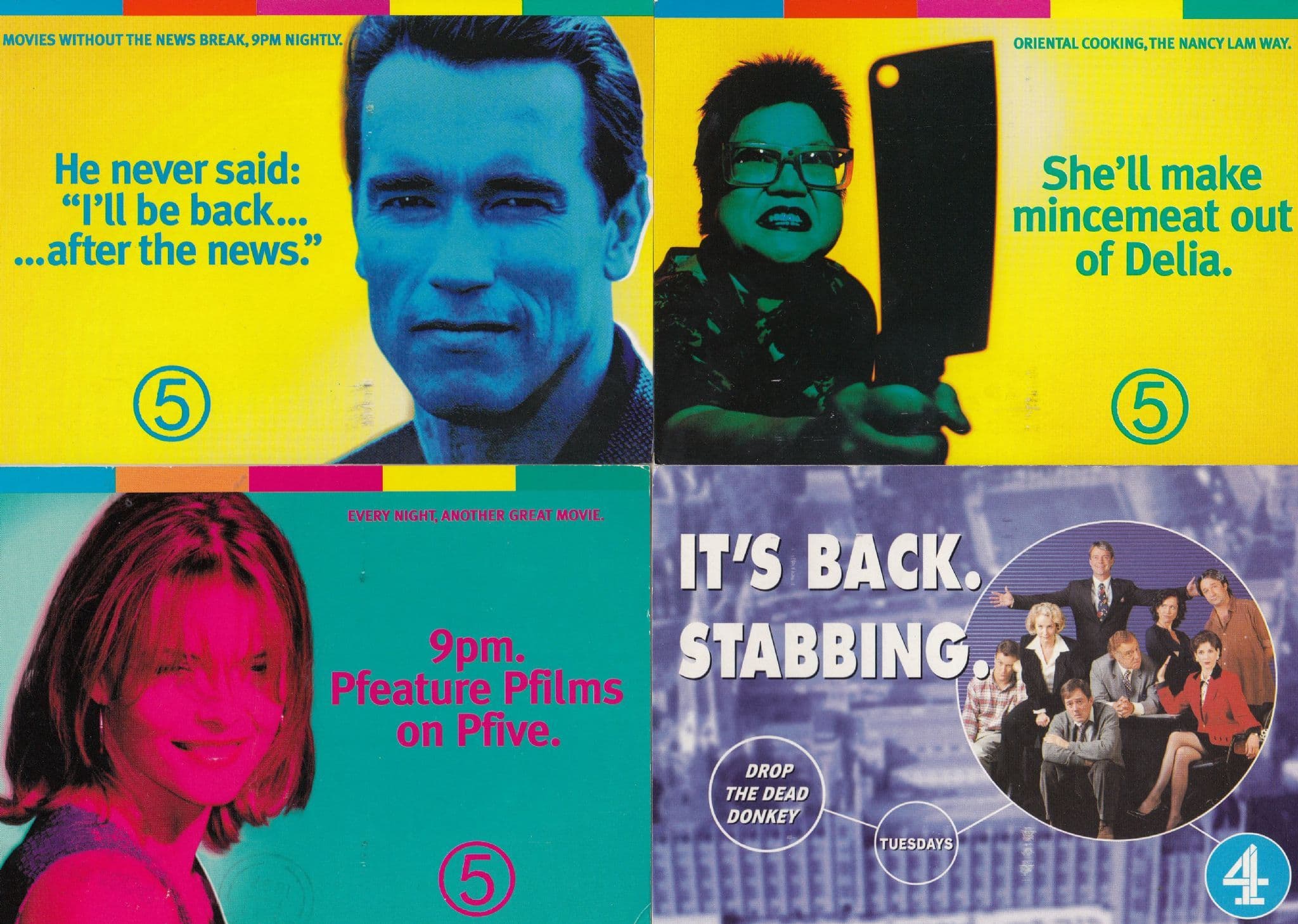 Nancy Lam Terminator Film Drop The Dead Donkey 4x TV Postcard s