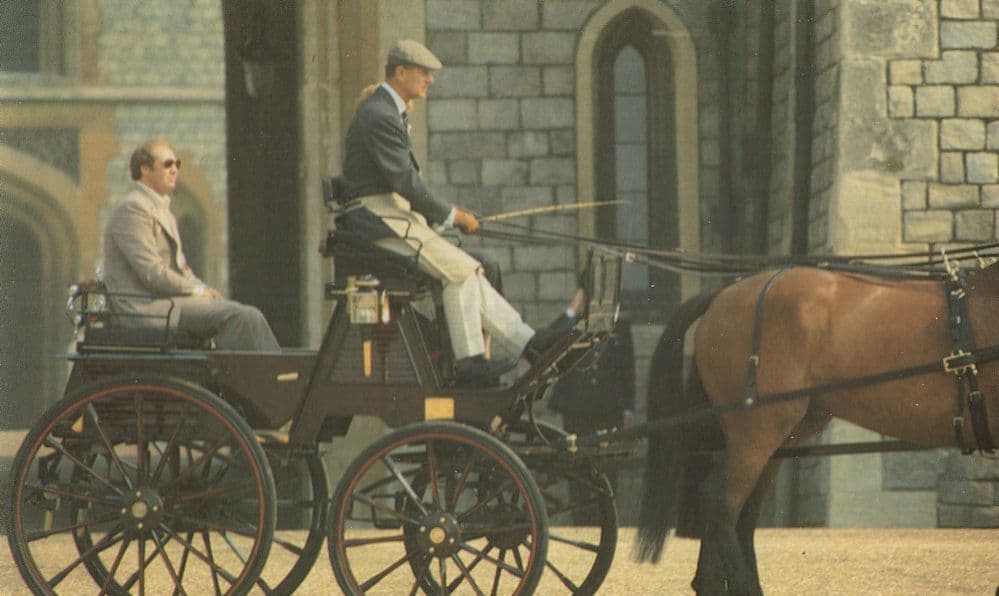 Nancy Reagan With Prince Philip In Coach Royal Family Postcard