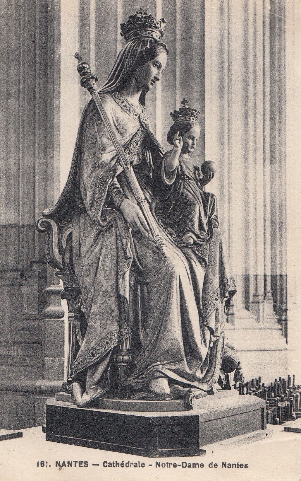 Nantes Cathedrale Notre Dame Statue French Religious Postcard